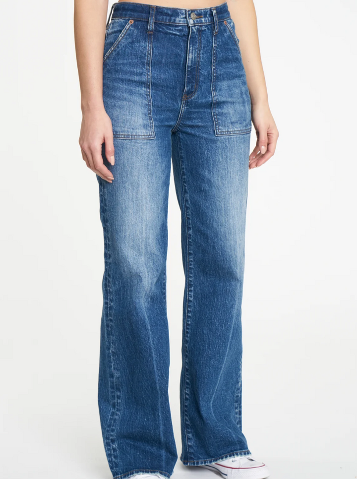 Daze Denim Far Out High Rise Wide Leg in Play Date
