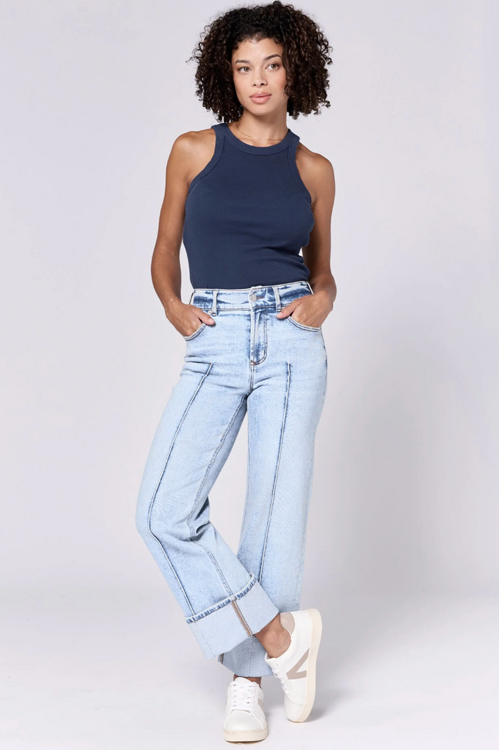 Dear John Holly High Rise Straight Cuffed Hem in Lake Shore