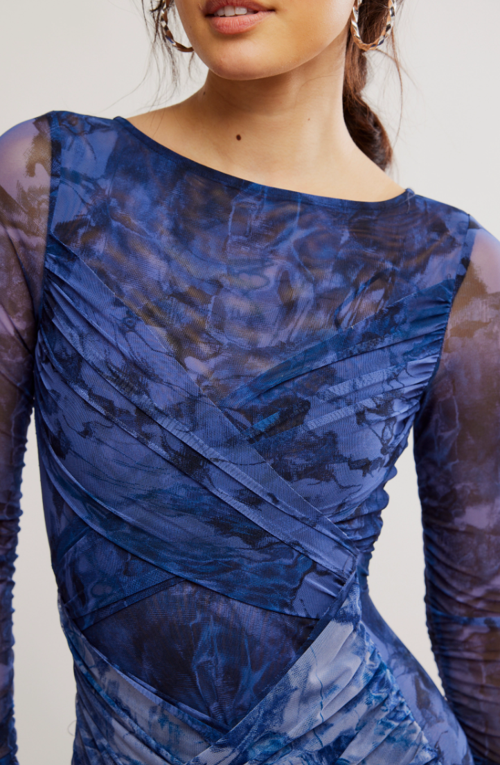 Katana Mini Dress by Free People in Blue, Size: S Katana Mini Dress by Free People in Blue, Size: S