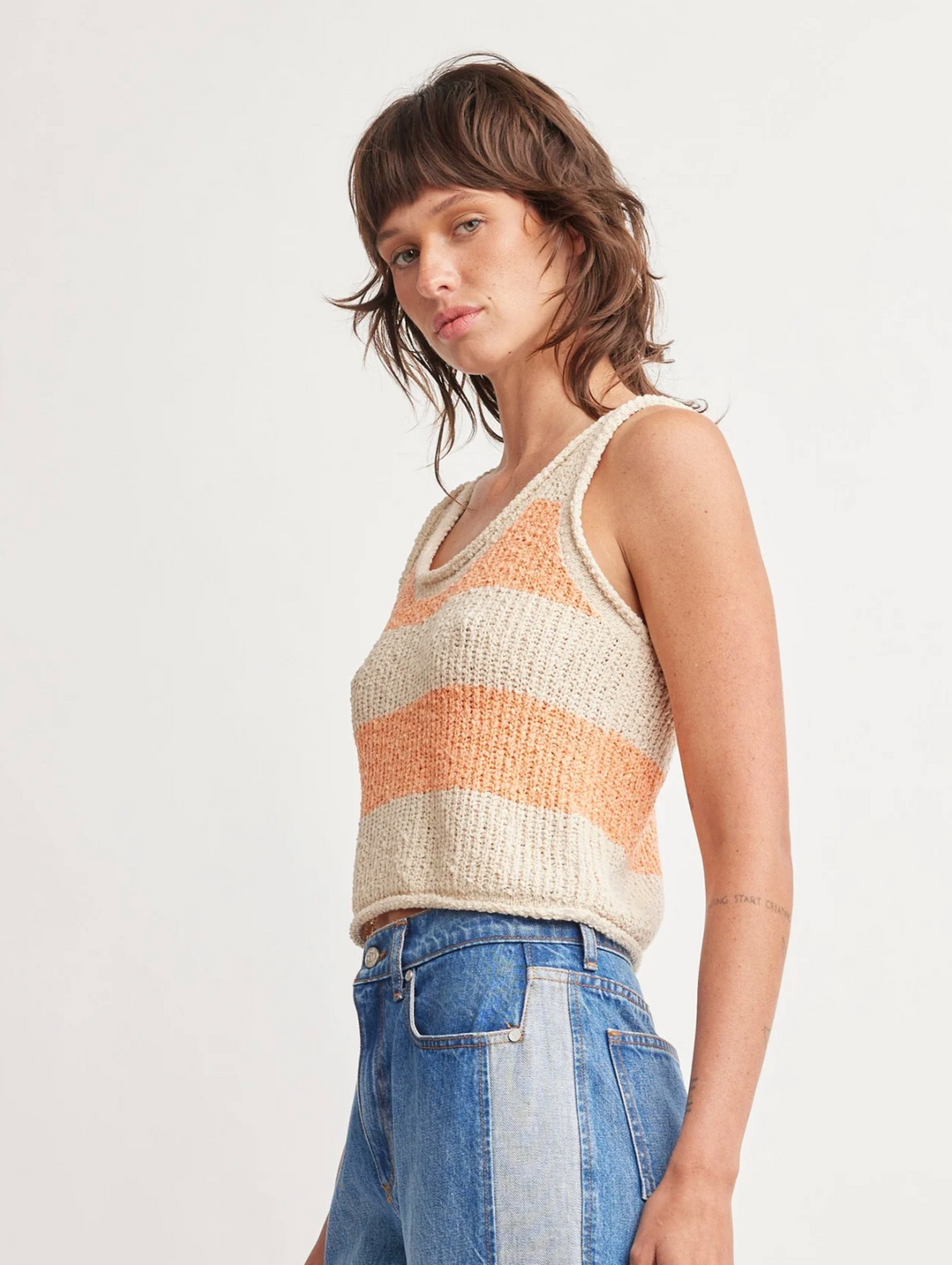 Self Contrast Miles Tank Sweater