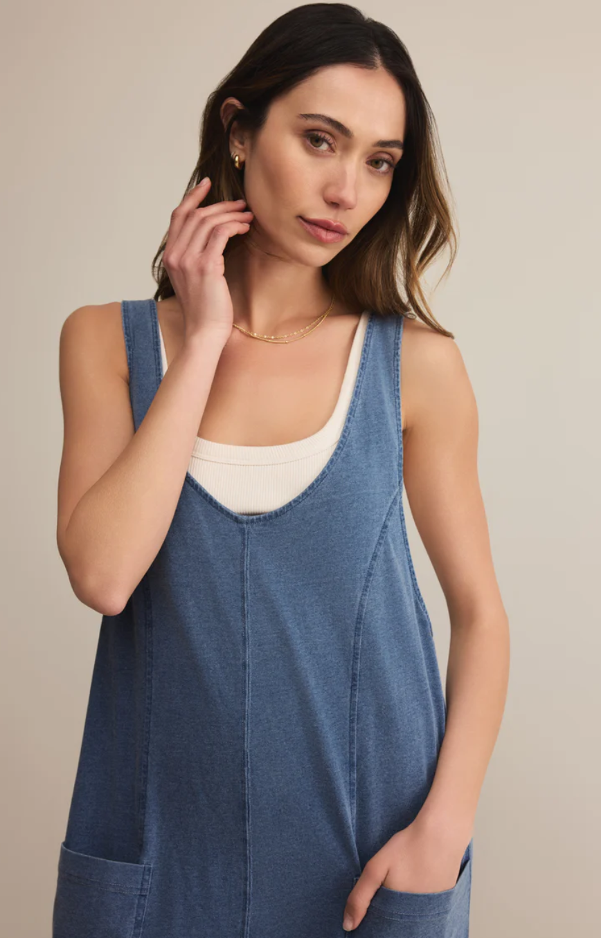 Z Supply Everyday Jersey Denim Jumpsuit