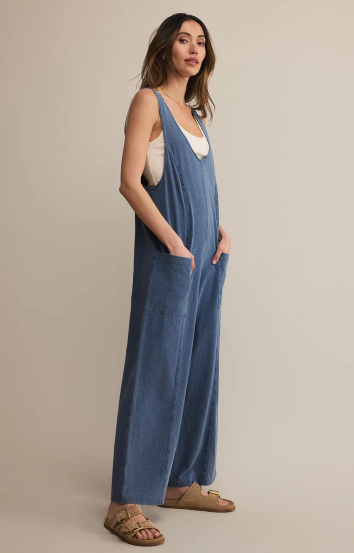 Z Supply Everyday Jersey Denim Jumpsuit