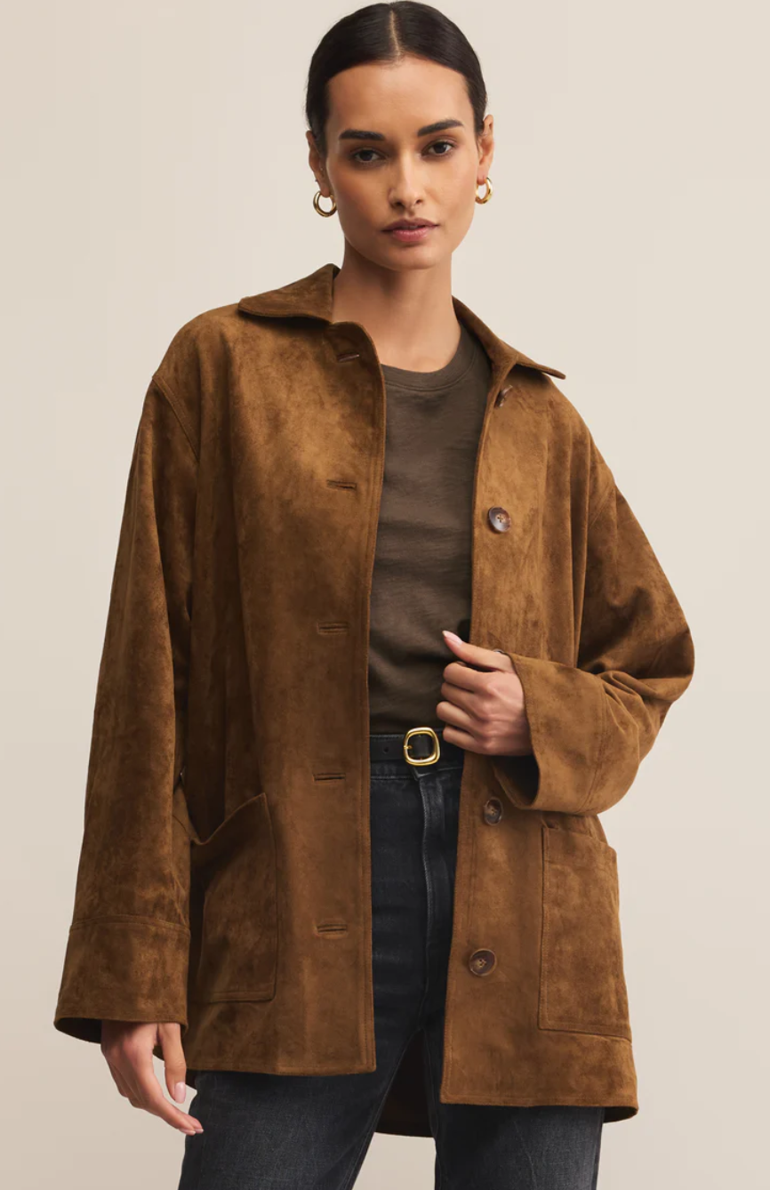 Z Supply Decker Faux Suede Chore Jacket