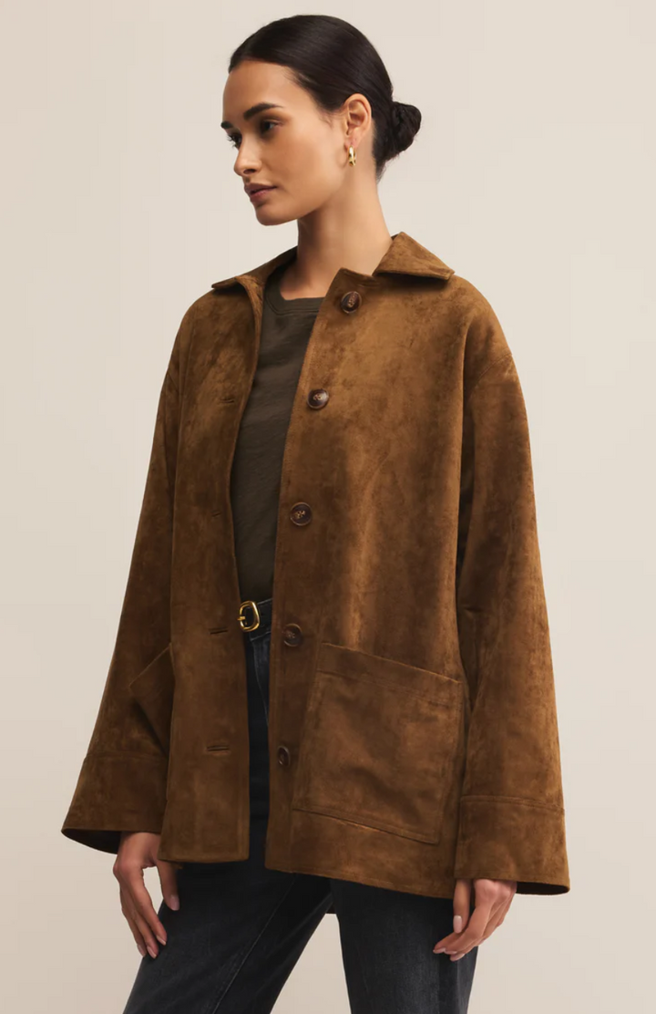 Z Supply Decker Faux Suede Chore Jacket