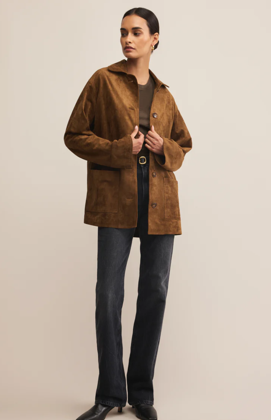 Z Supply Decker Faux Suede Chore Jacket