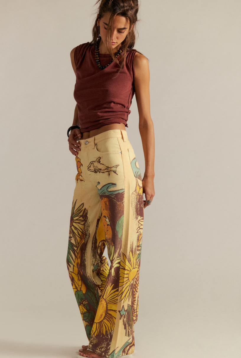 Free People Tinsley Printed Jeans