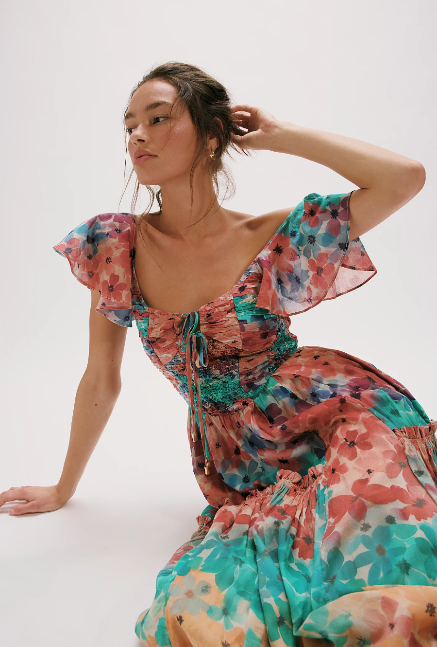 free people mixed floral maxi dress Wisteria Maxi Dress
