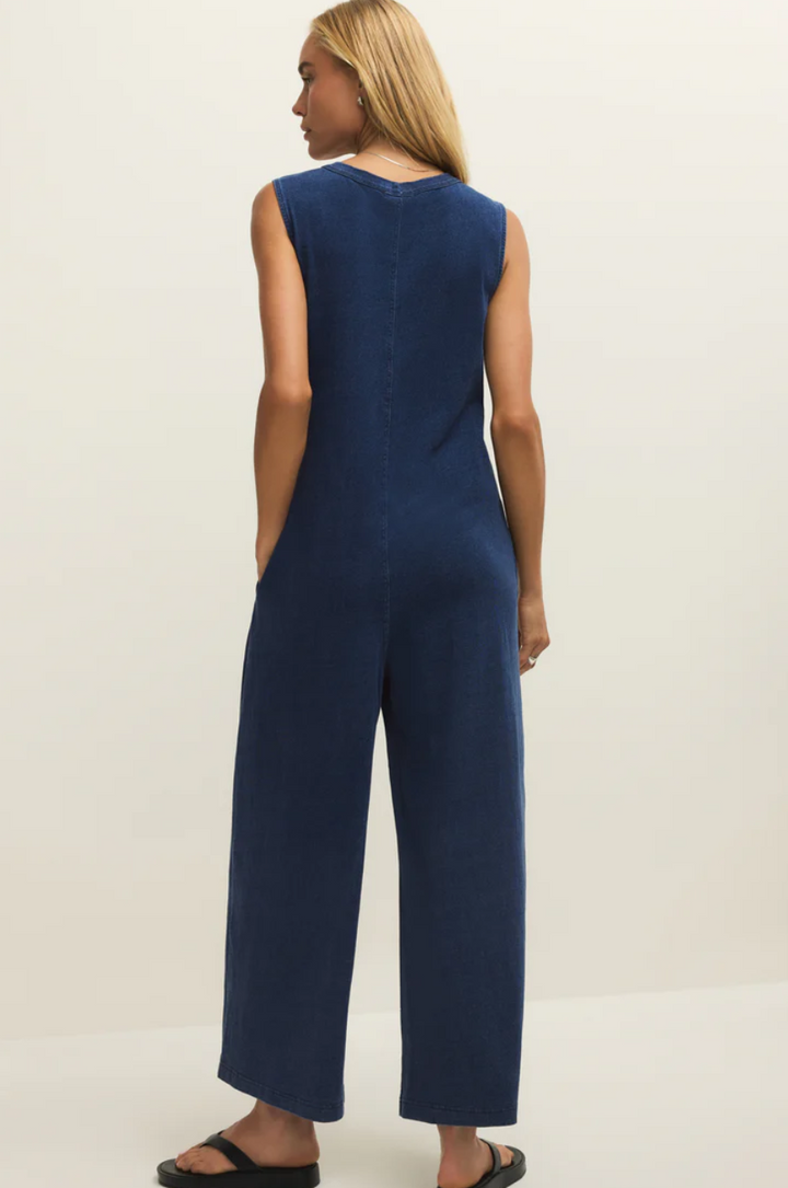 Z Supply Fiona Jersey Denim Jumpsuit