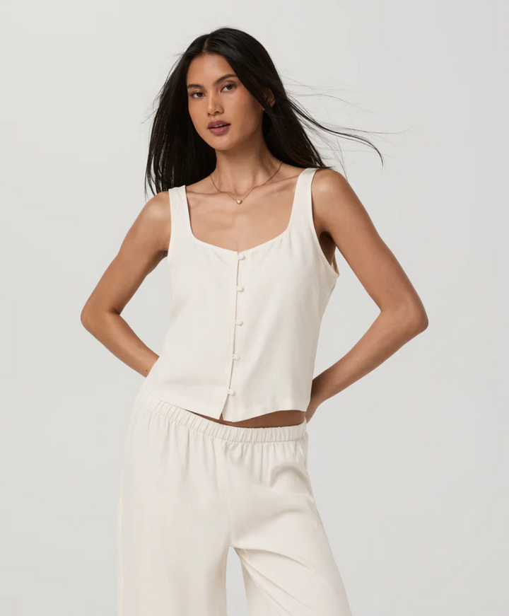 Vuori Trestles Twill Button Front Top