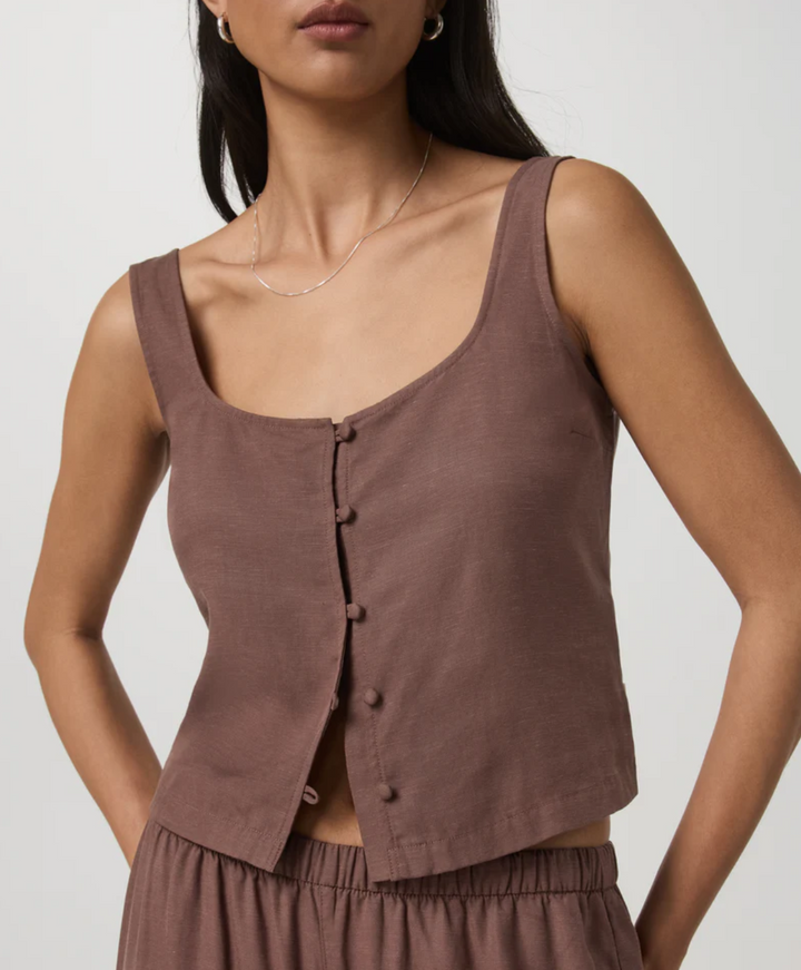 Vuori Trestles Twill Button Front Top