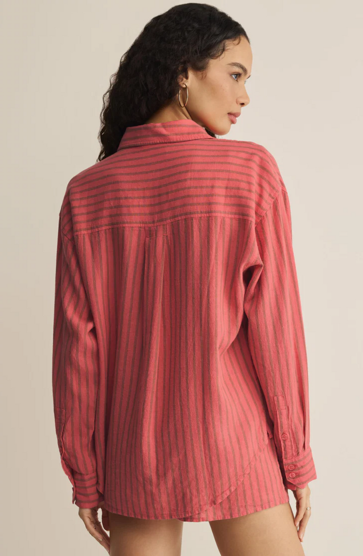 Z Supply The Perfect Striped Linen Button Up