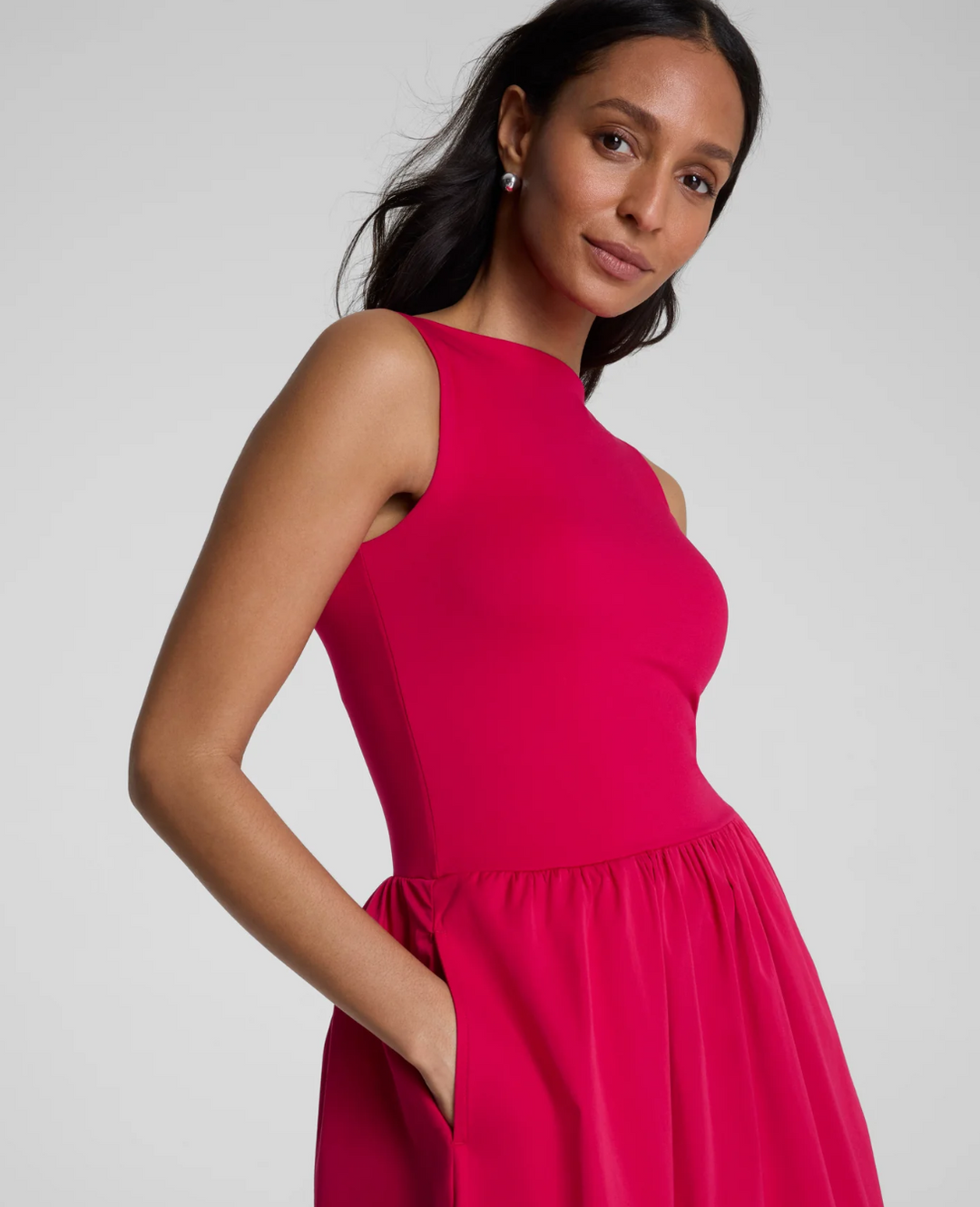 SPANXsmooth Jersey High Neck Midi Dress