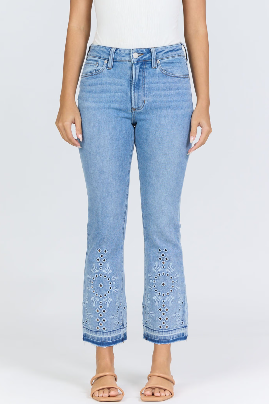 Dear John Jeanne Cropped Eyelet Flare