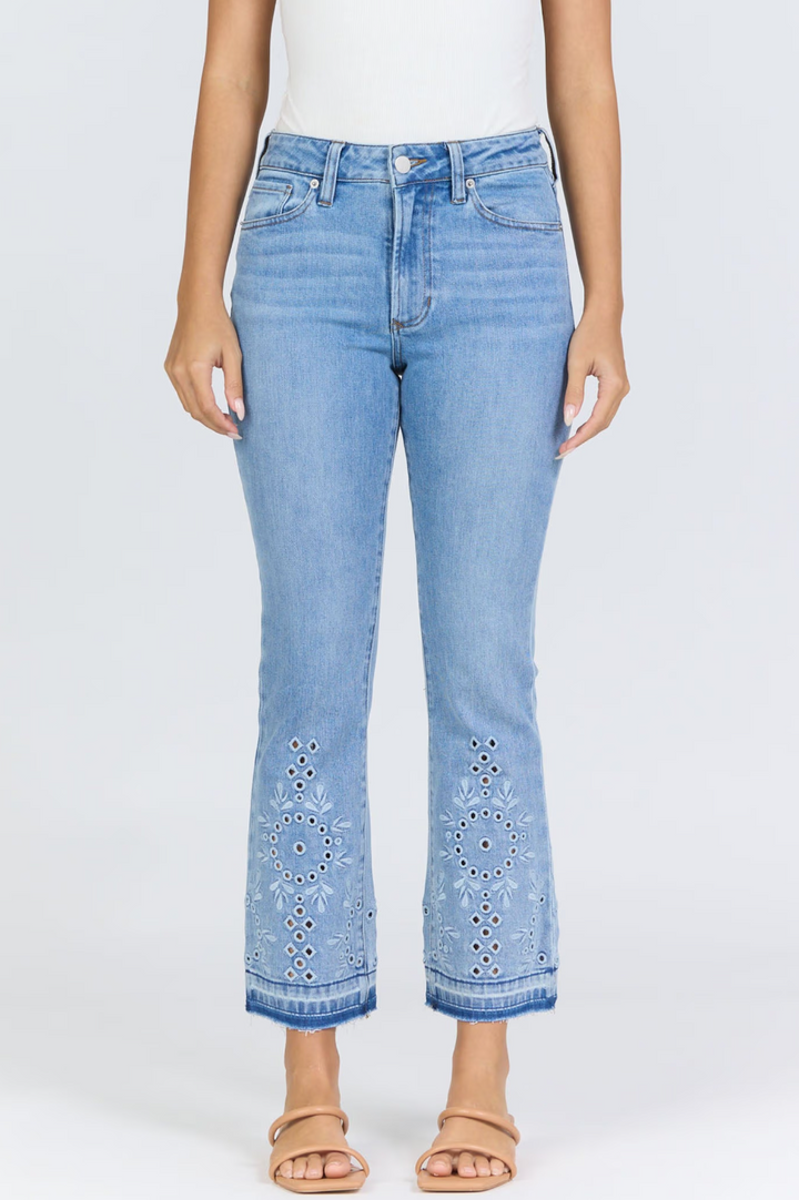Dear John Jeanne Cropped Eyelet Flare
