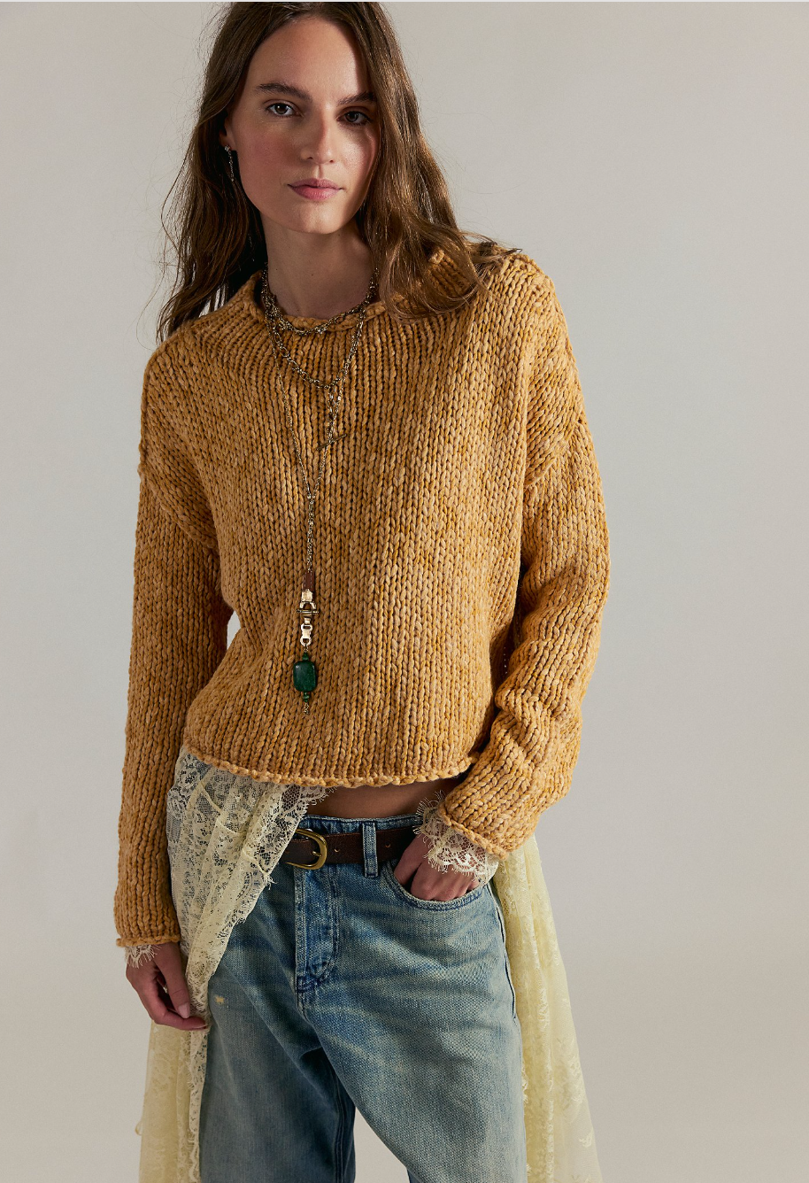 Free People Opal Rolneck Knit Sweater
