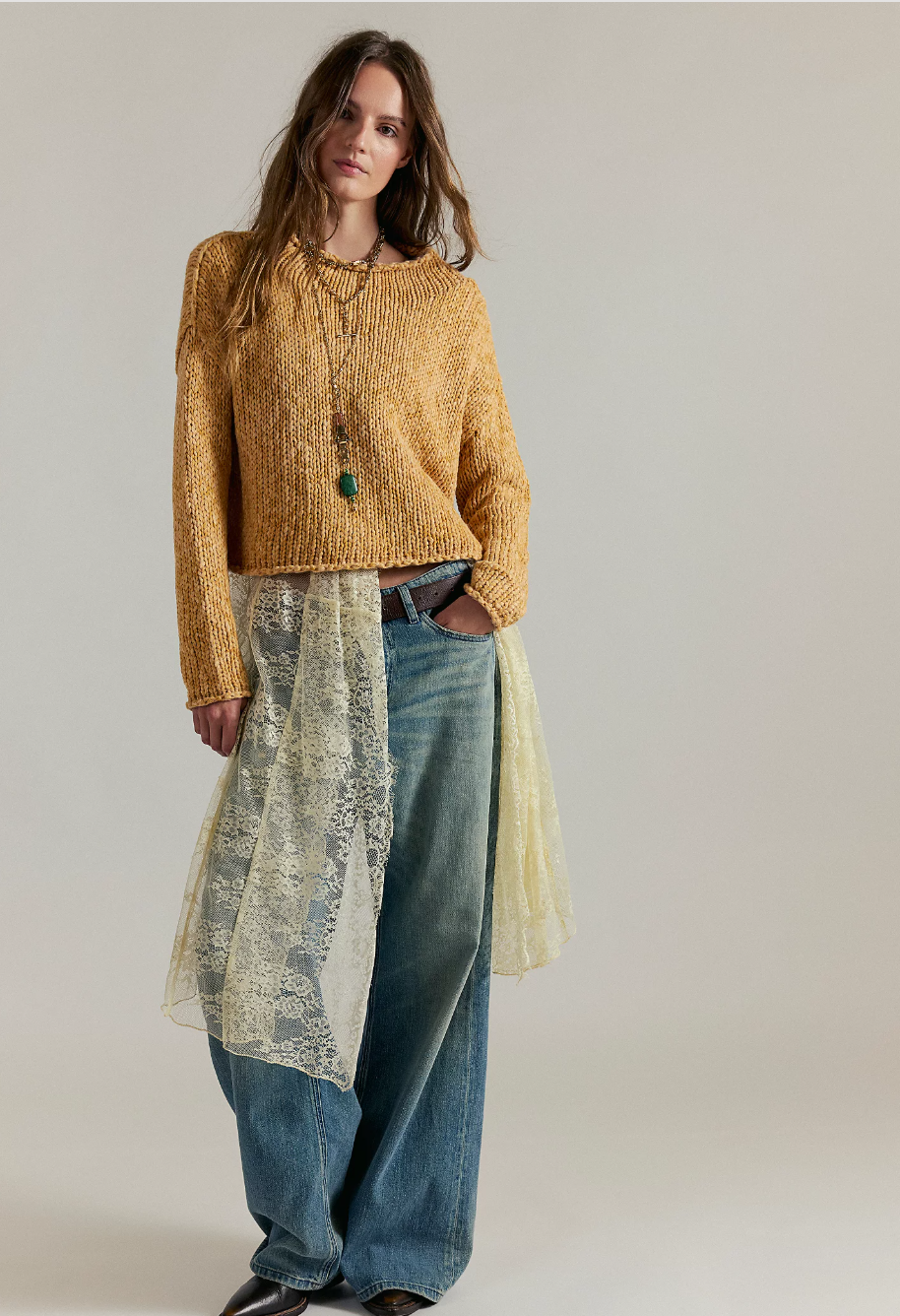 Free People Opal Rolneck Knit Sweater