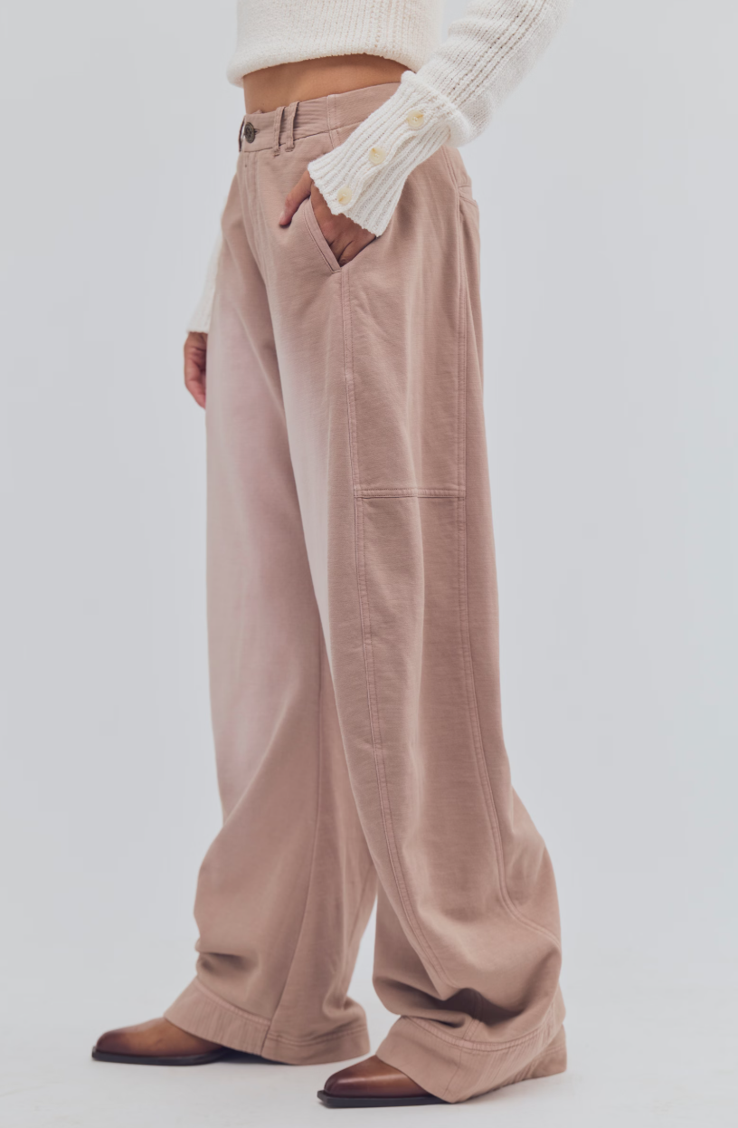 Free People Spotlight Knit Trouser in Stucco