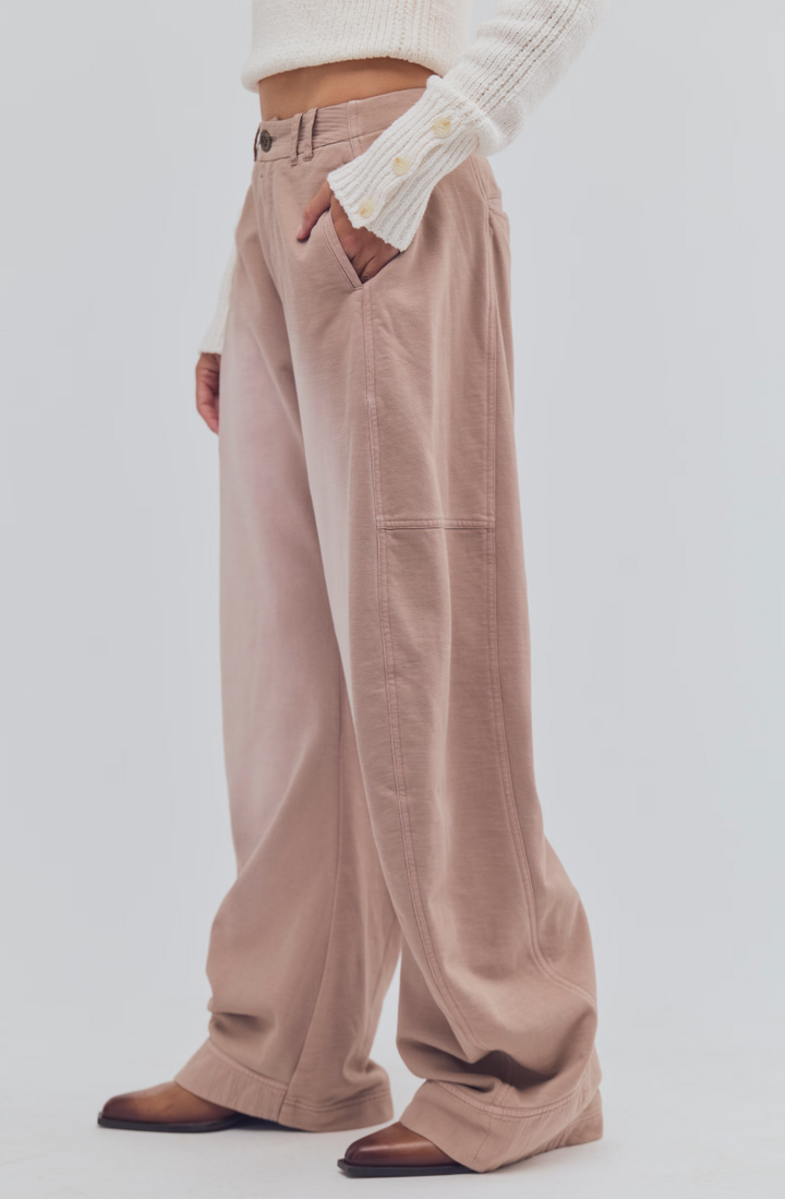 Free People Spotlight Knit Trouser in Stucco