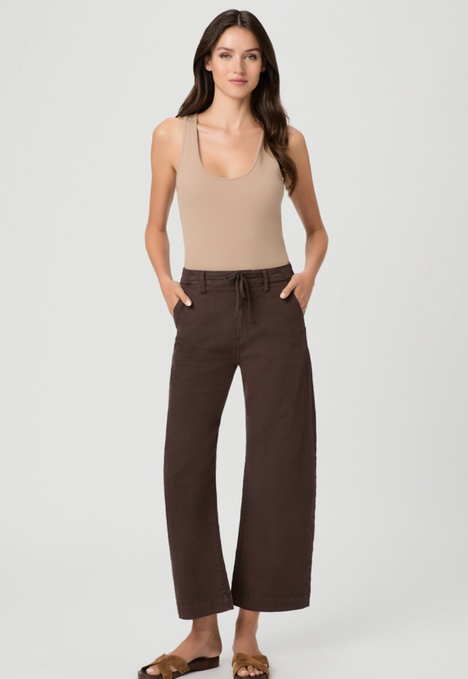 Paige Arellia Ankle Barrel Leg in Rich Chocolate