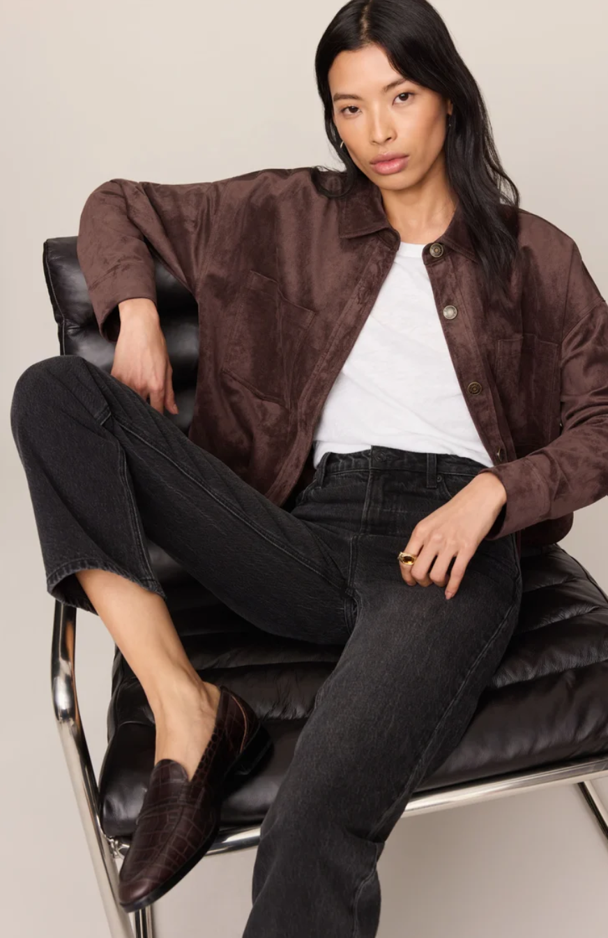 Z Supply All Day Cropped Suede Jacket