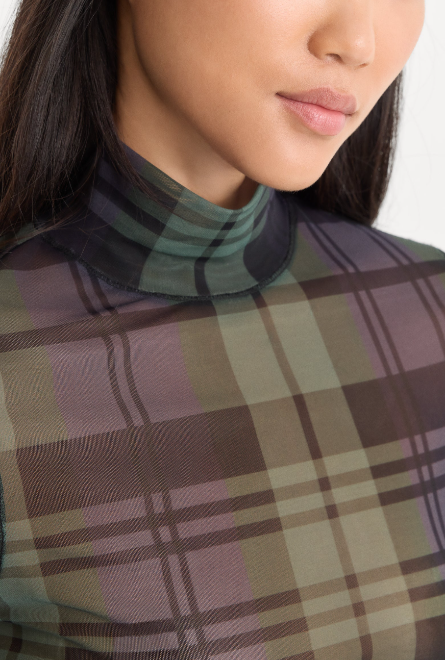 Good American The Mesh Turtleneck