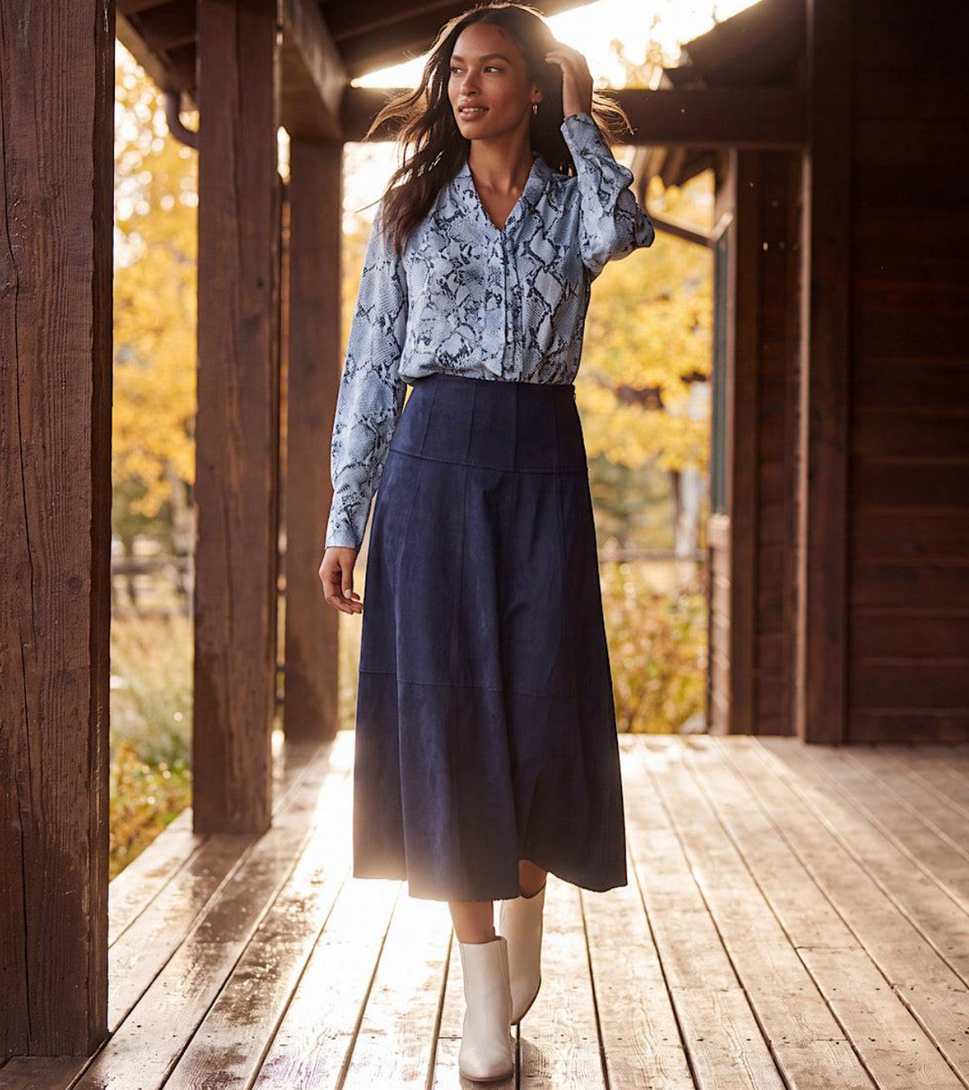 Karen Kane Effortlessly Polished Faux Suede Midi Skirt