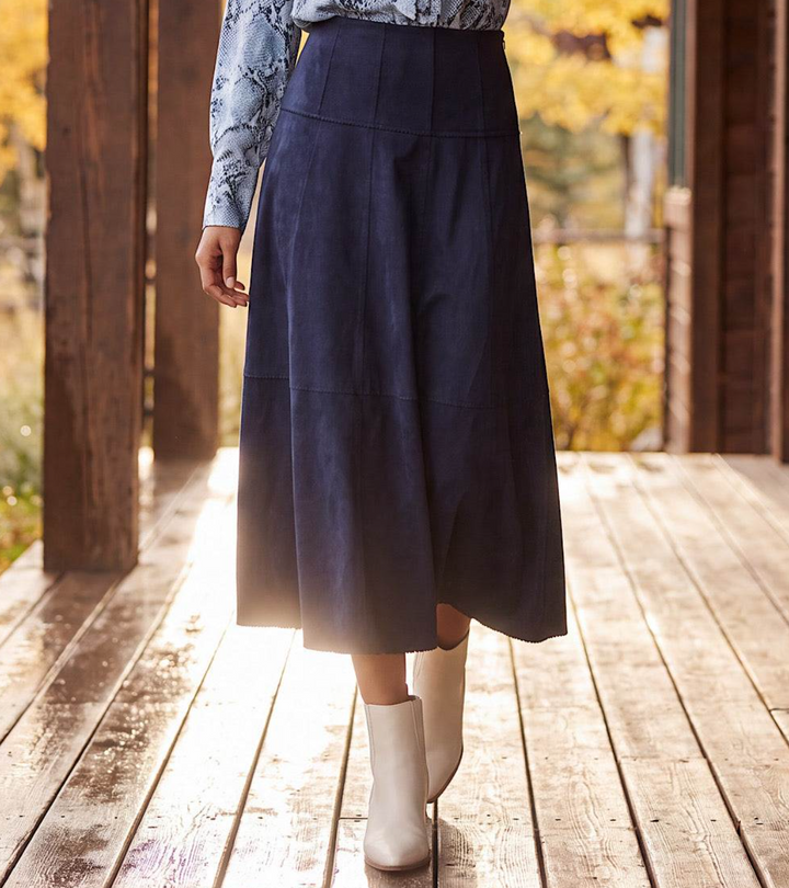 Karen Kane Effortlessly Polished Faux Suede Midi Skirt