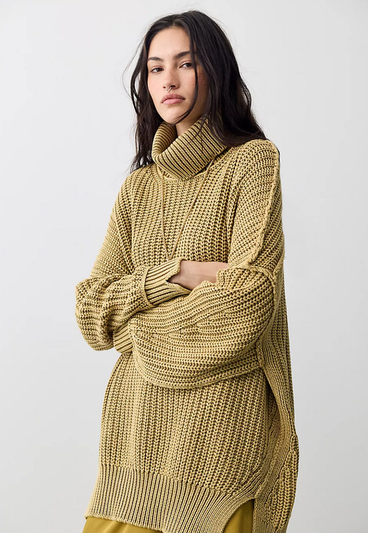Free People We The Free Worn Thru Turtleneck Sweater
