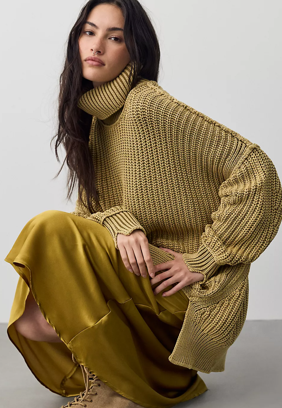 Free People We The Free Worn Thru Turtleneck Sweater