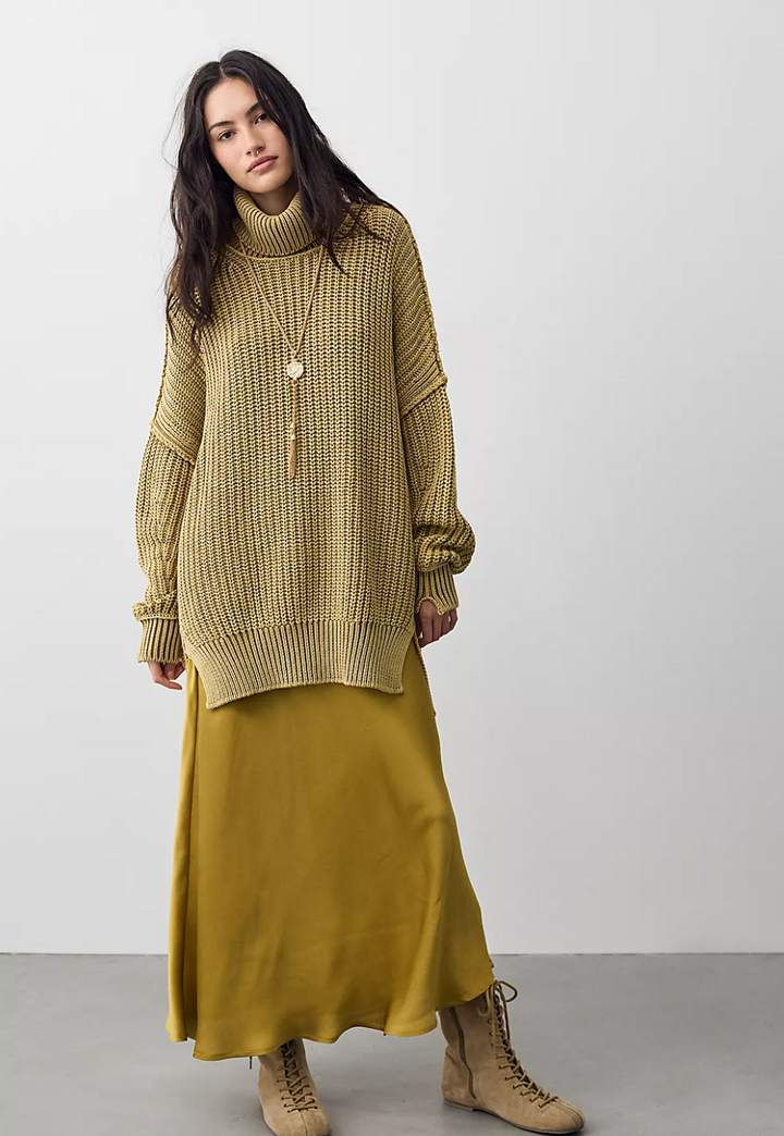 Free People We The Free Worn Thru Turtleneck Sweater