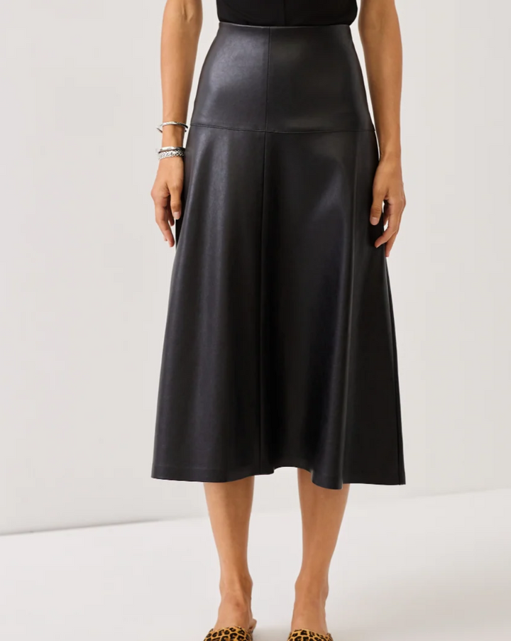 Karen Kane Sleek Advantage Faux Leather Midi Skirt