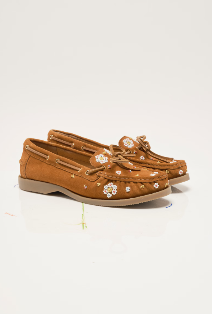 Free People Sandy Seed Bead Boat Shoes