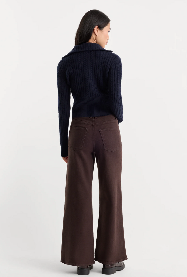 Good American Good Waist Palazzo Ankle in Espresso