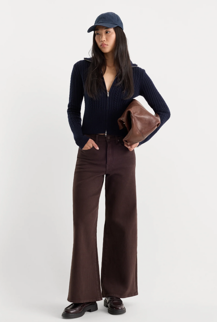 Good American Good Waist Palazzo Ankle in Espresso