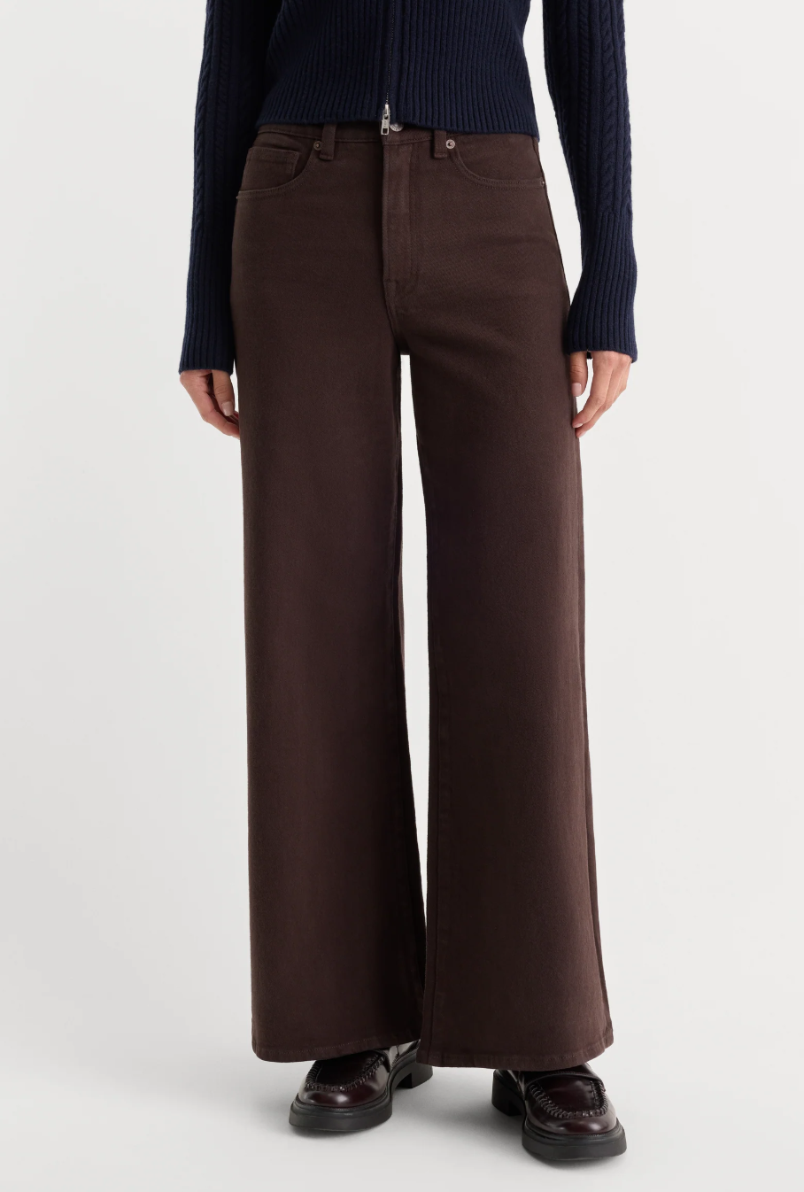 Good American Good Waist Palazzo Ankle in Espresso