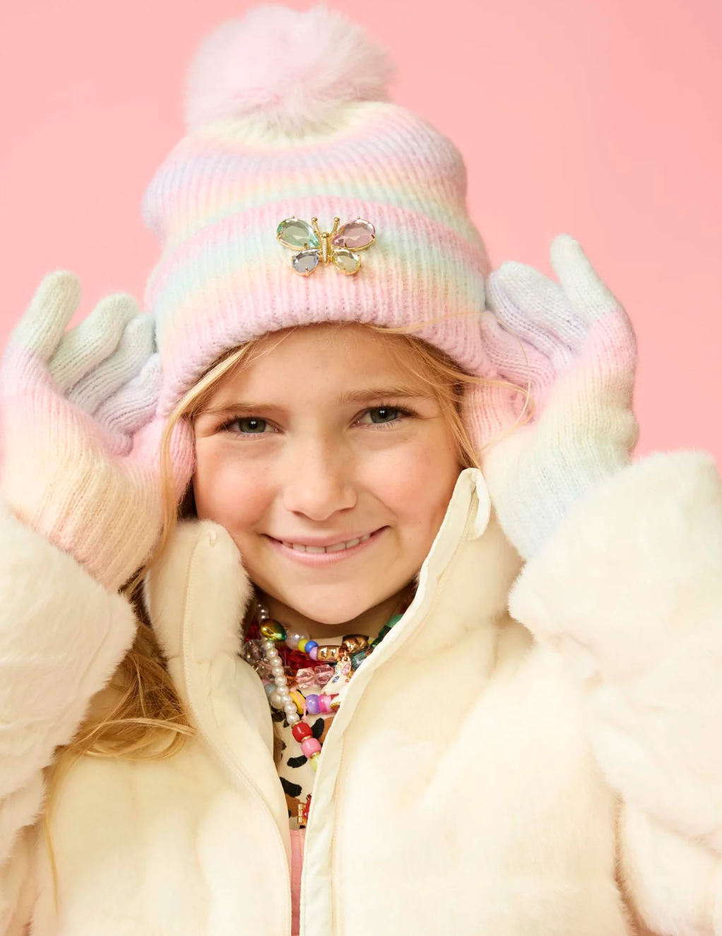 Super Smalls Pastel Rainbow Beanie