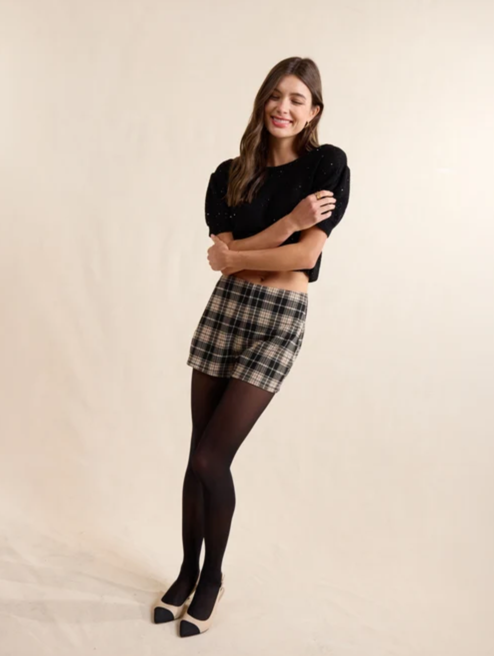 Sadie & Sage Served Up Plaid Shorts