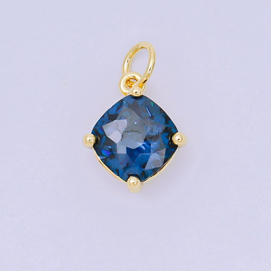 Square Birthstone Charm
