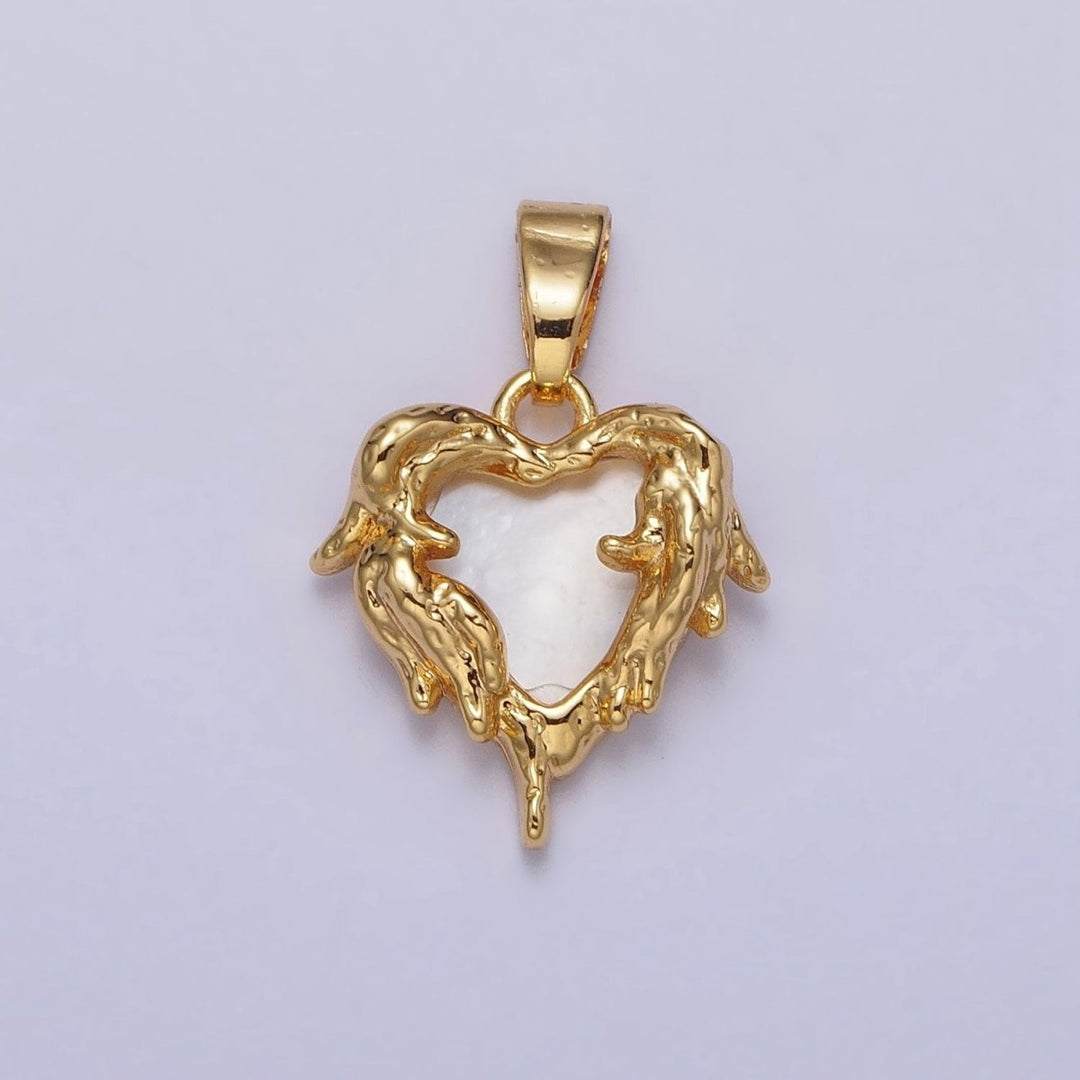 Shell Pearl Heart Charm