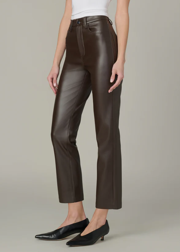 Joes Jean The Lyra Slim Ankle Vegan Leather in Dark Chocolate