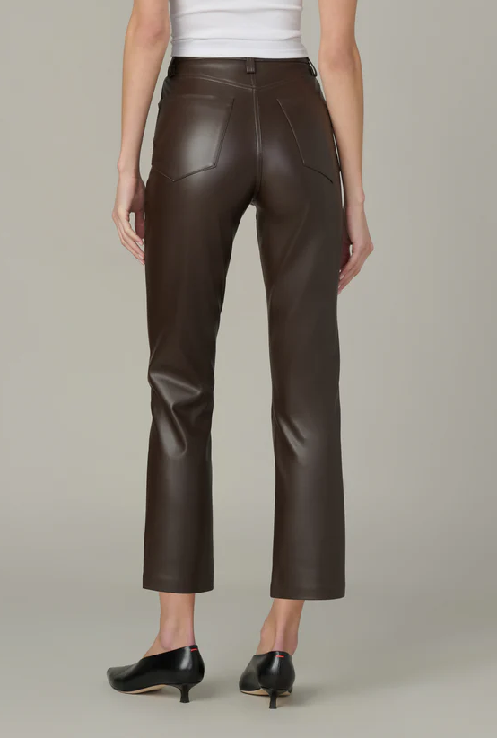 Joes Jean The Lyra Slim Ankle Vegan Leather in Dark Chocolate