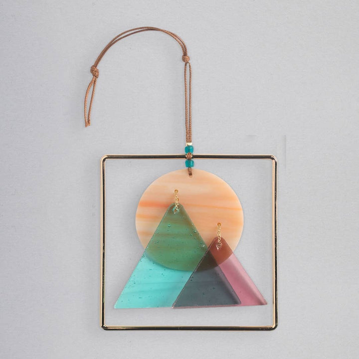 Scout Sunset Mountains Stained Glass Light Catcher
