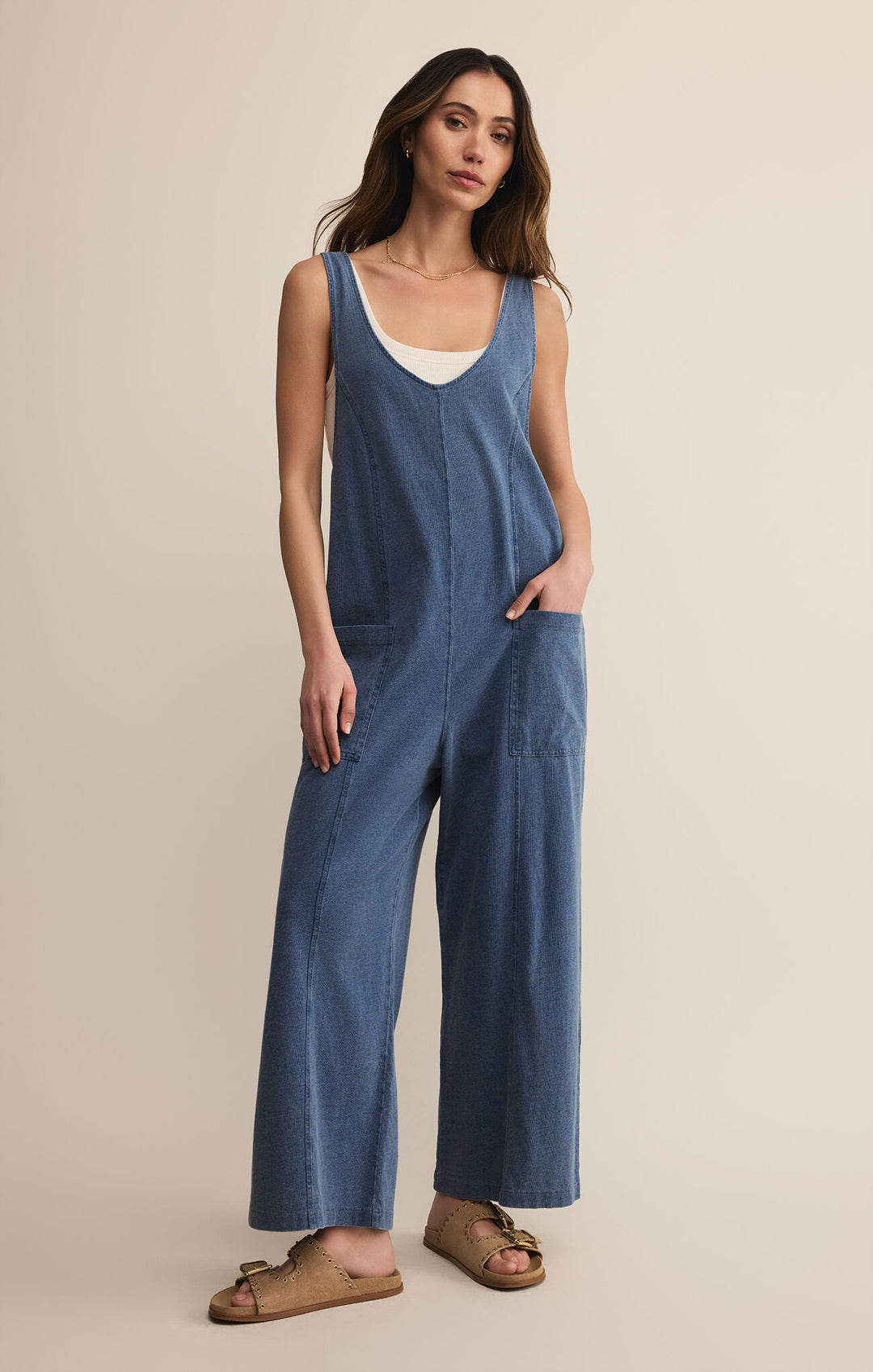 Z Supply Everyday Jersey Denim Jumpsuit