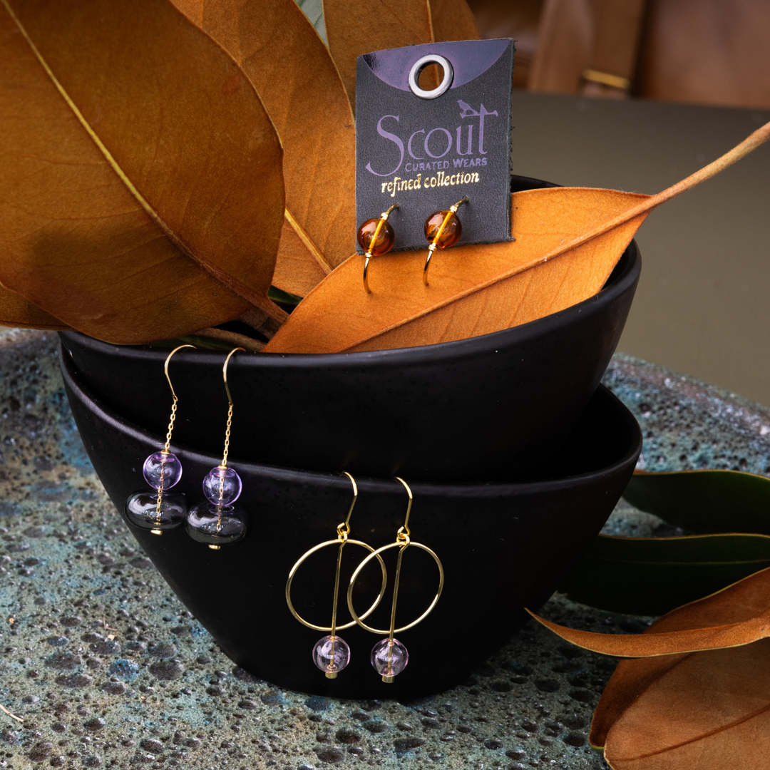 Scout Teal Glass Hoop Earring
