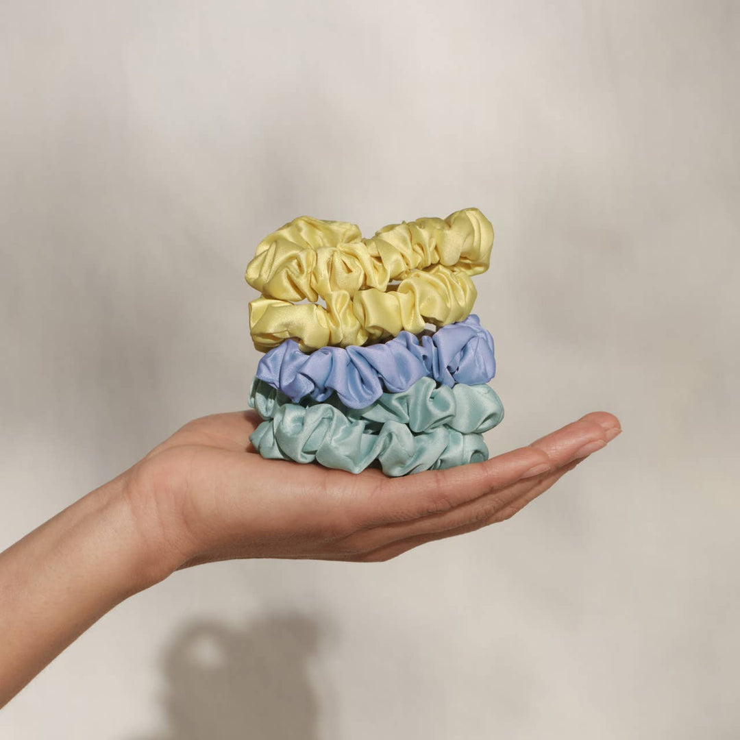 Kitsch Ruched Satin Scrunchies 5pc Set - Multi-color