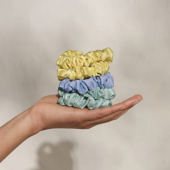 Kitsch Ruched Satin Scrunchies 5pc Set - Multi-color