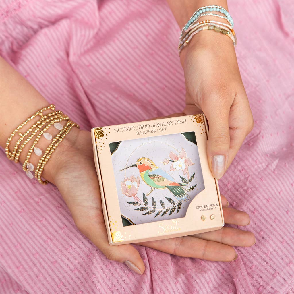 Scout Hummingbird Jewelry Dish & Stud Earring Set