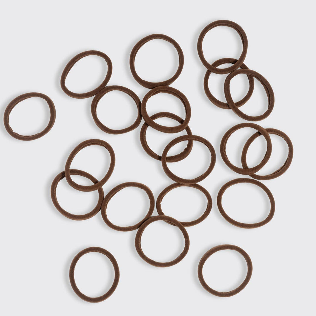 Kitsch Recycled Fabric Seamless Hair Elastics 20pc Set - Chocolate