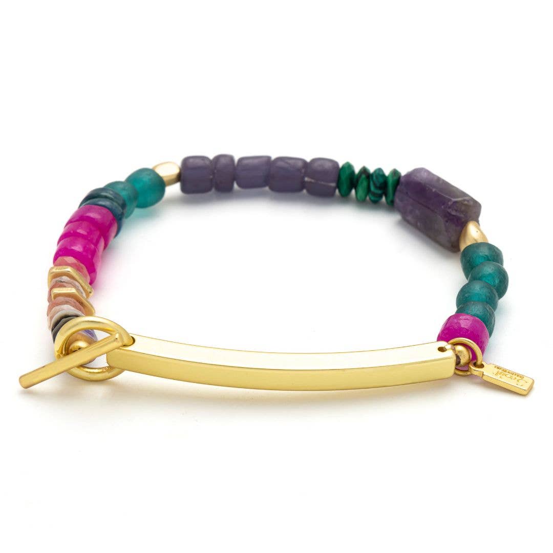 Scout Hidden Message Bracelet - Strong AF/Amethyst/Gold