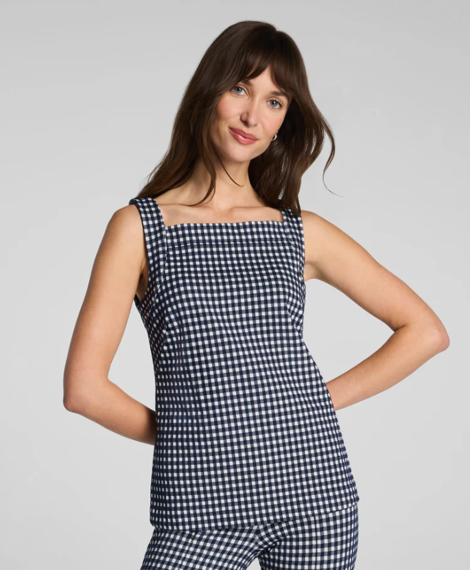 Spanx Ponte Jacquard Square Neck Tank